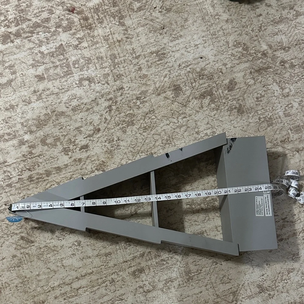 Belk Gray Triangular Display Shelf with Hooks